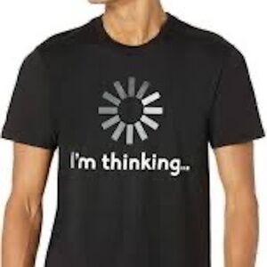 Hanes I'm Thinking black and white graphic T-shirt men's size XL‎ loading icon